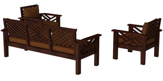 Hamilton Teak Wood Sofa Set (3+1+1) in Mahogany